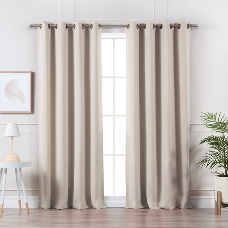 Harborcreek Solid Color Blackout Thermal Rod Pocket Curtain Panels (Set of 2) - Chic Decora