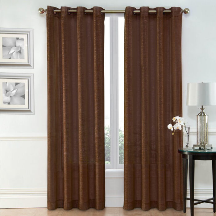 Polyester Semi Sheer Curtain Pair (Set of 2) - Chic Decora