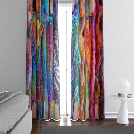 Felsenthal Watercolor Floral Semi-Sheer Rod Pocket Curtain Panels (Set of 2) - Chic Decora