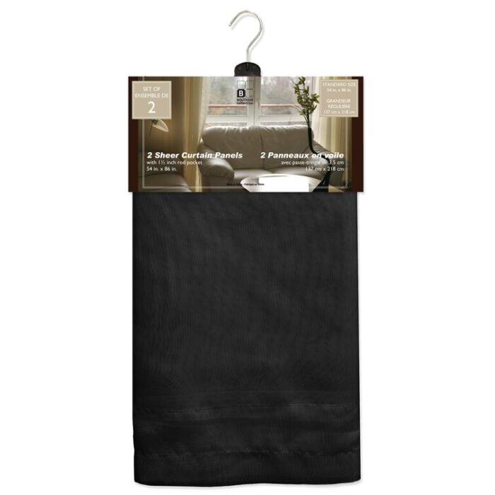 Polyester Sheer Curtain Pair (Set of 2) - Chic Decora