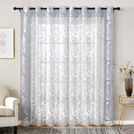 Steinbeck Polyester Sheer Curtain Pair (Set of 2) - Chic Decora