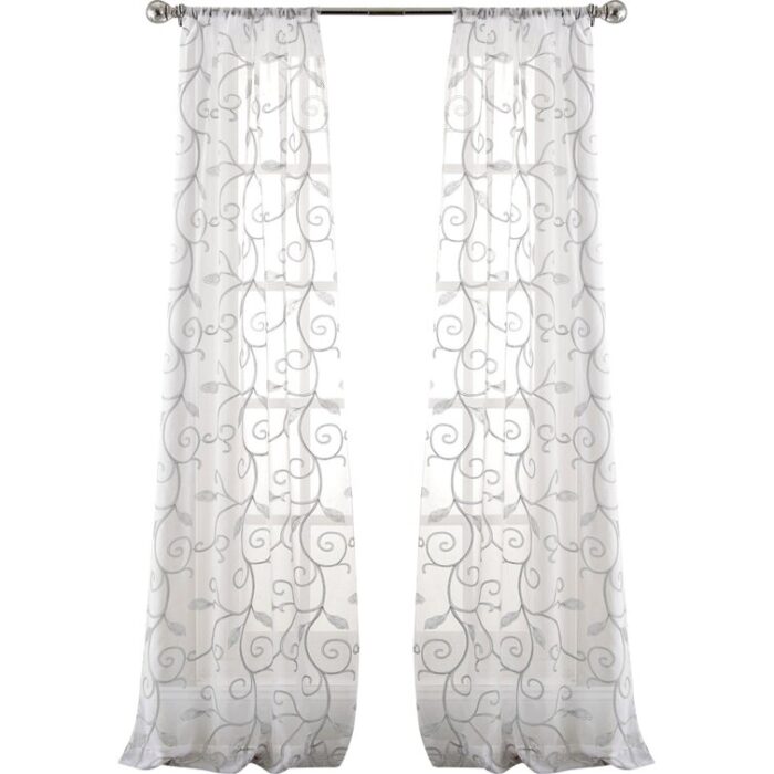 Polyester Sheer Curtain Pair (Set of 2) - Chic Decora