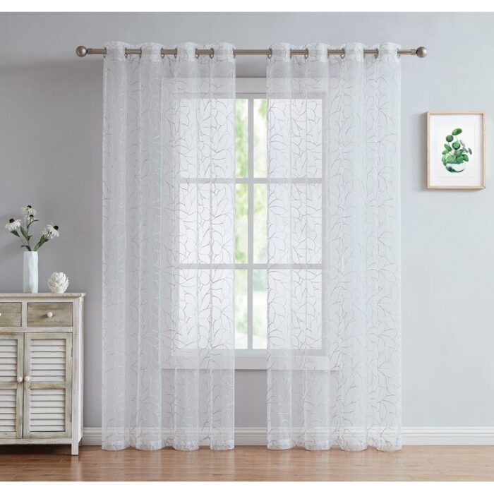 Polyester Sheer Curtain Pair (Set of 2) - Chic Decora