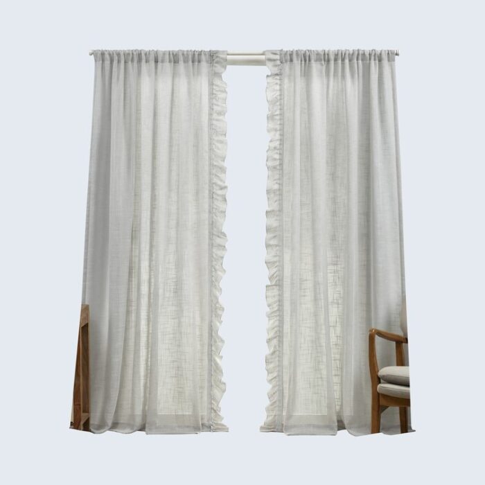 Polyester Sheer Curtain Pair (Set of 2) - Chic Decora