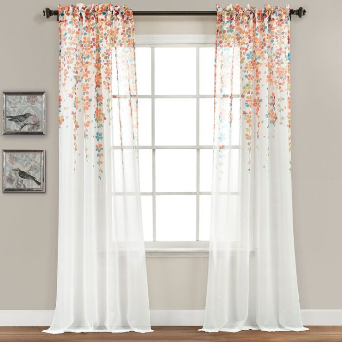 Polyester Sheer Curtain Pair (Set of 2) - Chic Decora