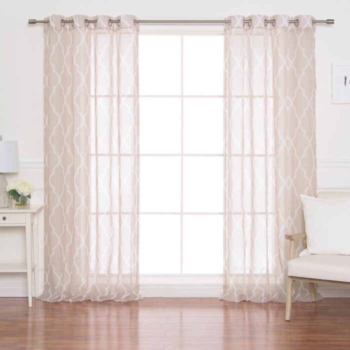 Polyester Sheer Curtain Pair (Set of 2) - Chic Decora