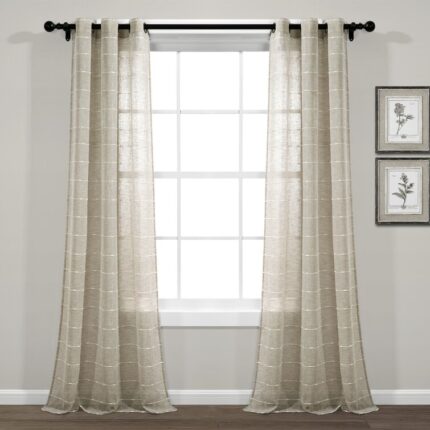 Tiller Cotton Blend Semi Sheer Curtain Pair (Set of 2) - Chic Decora