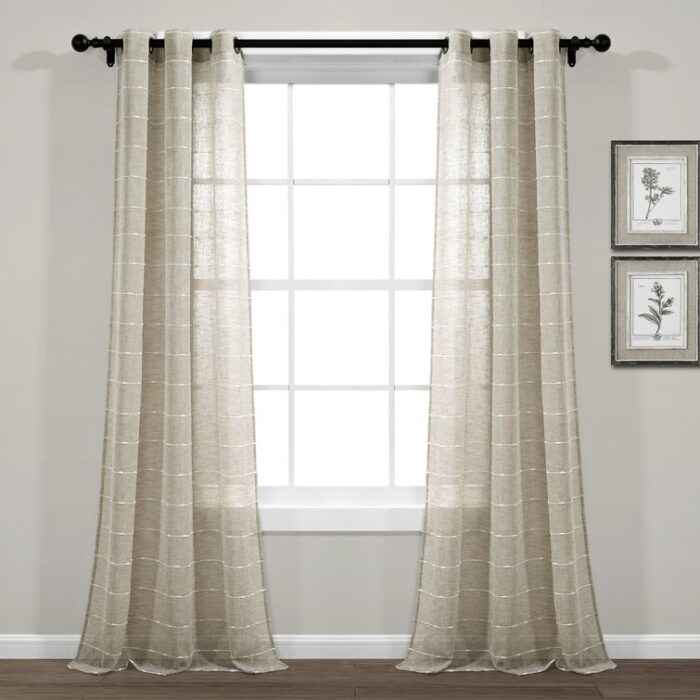 Polyester Sheer Curtain Pair (Set of 2) - Chic Decora