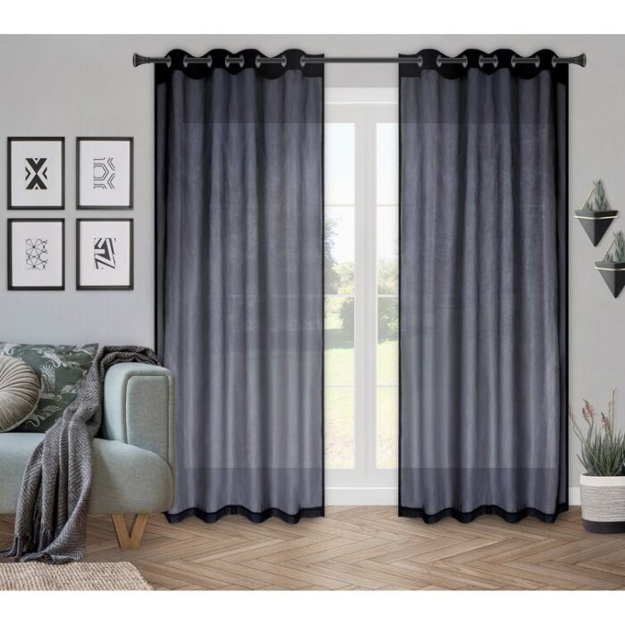 Polyester Sheer Curtain Pair (Set of 2) - Chic Decora