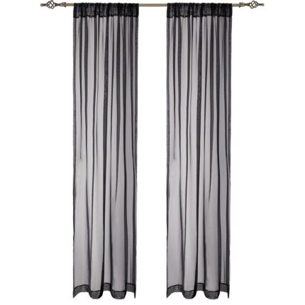 Polyester Sheer Curtain Pair (Set of 2) - Chic Decora