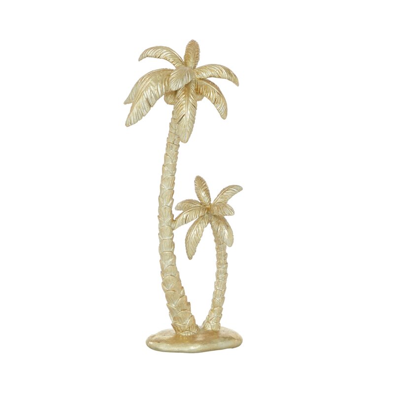 Polyresin Palm Tree Decorative Sculpture - Chic Decora