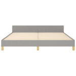 Pranavi Bed Frame with Headboard Platform Bed Base Frame for Bedroom Fabric - Chic Decora