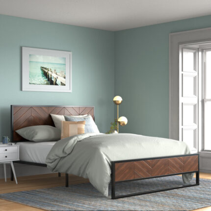 Proto Classical Metal Frame Platform Bed - Chic Decora