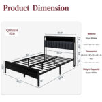 Prunty Platform Bed with Power Strip and LED Light - Chic Decora