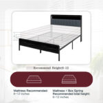 Prunty Platform Bed with Power Strip and LED Light - Chic Decora