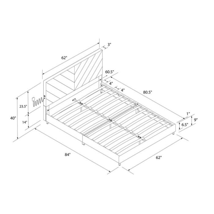 Pucklechurch Upholstered Metal Platform Bed - Chic Decora