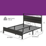 Queen Platform Bed with Lighted Headboard and Footboard - Chic Decora