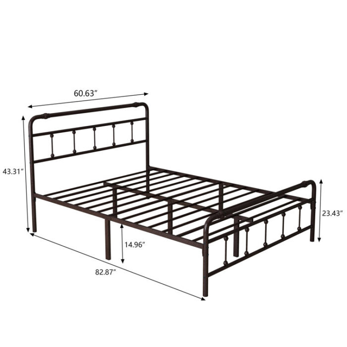 Queen Size Metal Platform Bed - Chic Decora