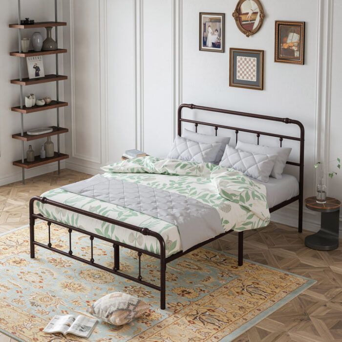 Queen Size Metal Platform Bed - Chic Decora