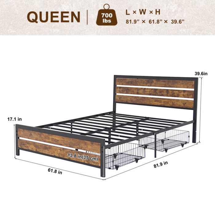 Queen Storage Platform Bed - Chic Decora