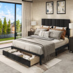 Queen Tufted Upholstered Storage Platform Bed - Chic Decora