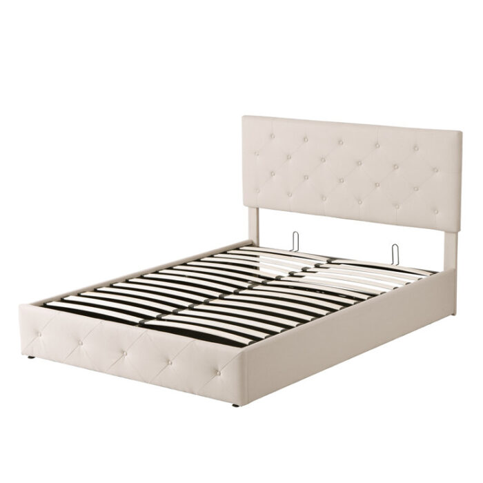 Queen Upholstered Platform Storage Bed - Chic Decora