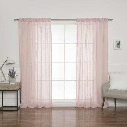 Rayna Polyester Semi Sheer Curtain Pair (Set of 2) - Chic Decora