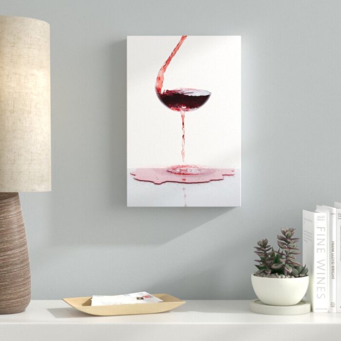 Red Wine Graphic Art on Canvas - Chic Decora