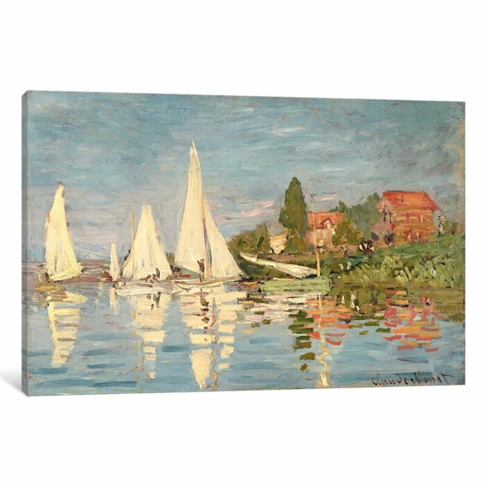 Regatta at Argenteuil, c.1872 by Claude Monet – Gallery-Wrapped Canvas GiclÃ©e Print - Chic Decora