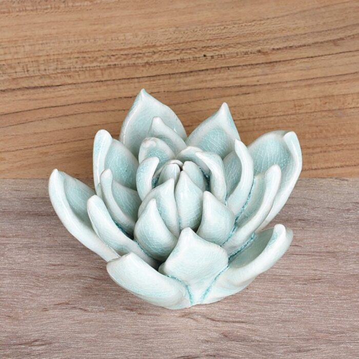 Rentas Small Light Blue Ceramic Succulent - Chic Decora