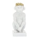 Resin, Monkey Flower Crown Figurine - Chic Decora