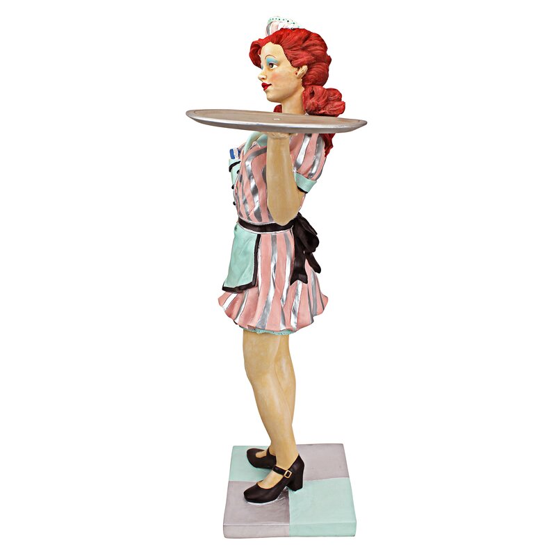 Retro Rosie Diner Dame Serving Table Statue - Chic Decora