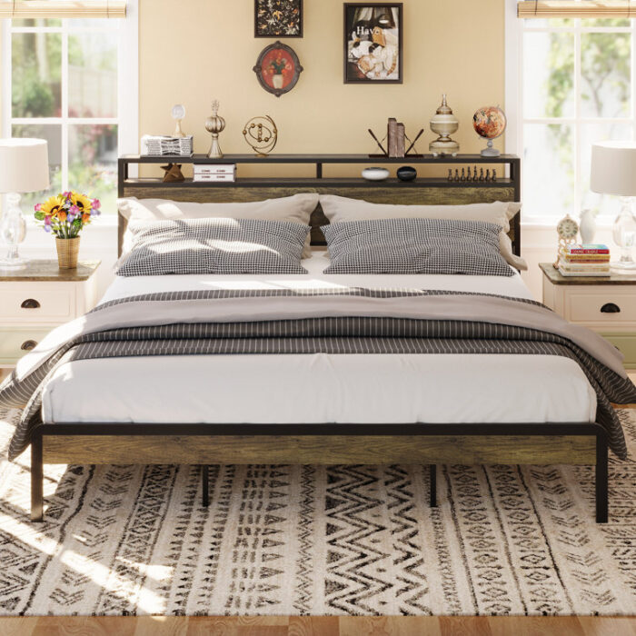 Reulet Metal Platform Storage Bed - Chic Decora