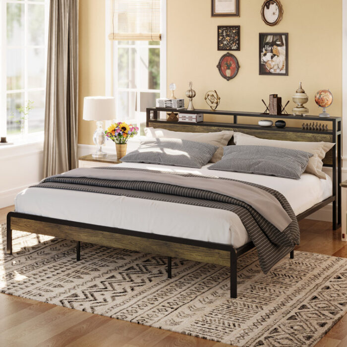 Reulet Metal Platform Storage Bed - Chic Decora