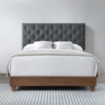 Rhiannon Diamond Tufted Upholstered Performance Velvet Queen Bed - Chic Decora