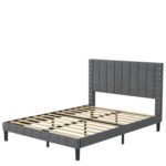 Riddhish Velvet Upholstered Platform with Headboard & Wood Slats, Non-Slip, No Box Spring Needed - Chic Decora