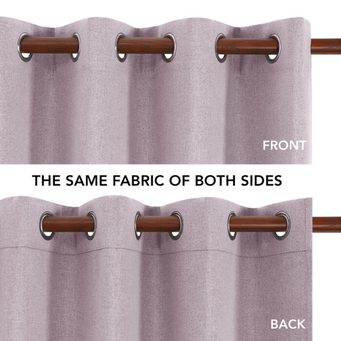 Riey 100 Percent Blackout Faux Linen Curtains (Set of 2) - Chic Decora