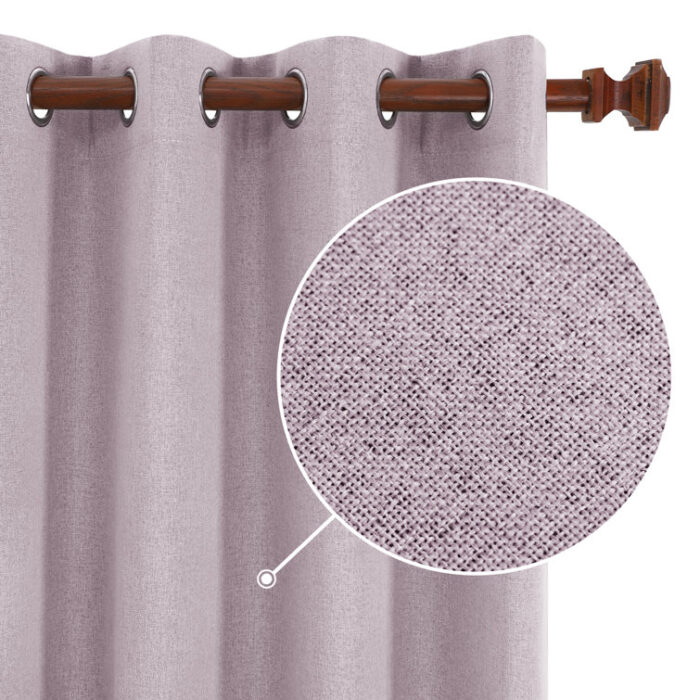 Riey 100 Percent Blackout Faux Linen Curtains (Set of 2) - Chic Decora