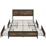 Ritenour Wood & Metal Storage Bed Frame with 4 Drawers - Chic Decora