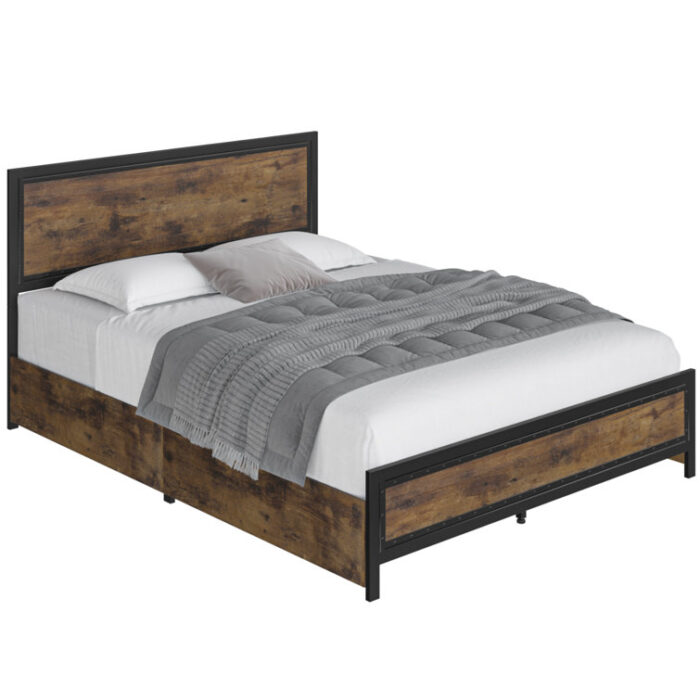 Ritenour Wood & Metal Storage Bed Frame with 4 Drawers - Chic Decora