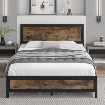 Ritenour Wood & Metal Storage Bed Frame with 4 Drawers - Chic Decora