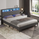 Rixt Upholstered Bookcase Bed - Chic Decora