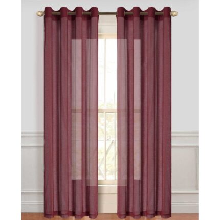 Roberto Solid Sheer Curtains for Living Room and Bedroom 110″W x 84″L Window Sheers Window Drapes (Set of 2) - Chic Decora