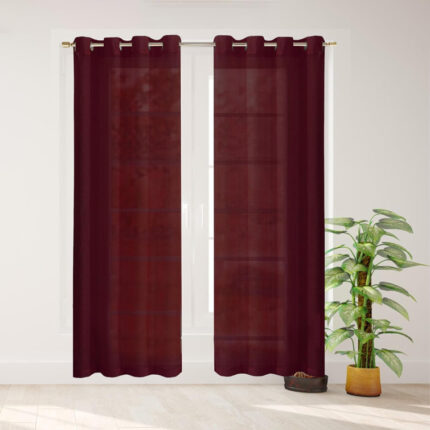 Shirleen Polyester Semi Sheer Curtain Pair (Set of 2) - Chic Decora