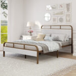 Rochell Upholstered Metal Platform Bed - Chic Decora