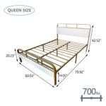 Rochell Upholstered Metal Platform Bed - Chic Decora