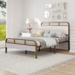 Rochell Upholstered Metal Platform Bed - Chic Decora