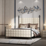 Rohma Upholstered Metal Canopy Bed - Chic Decora