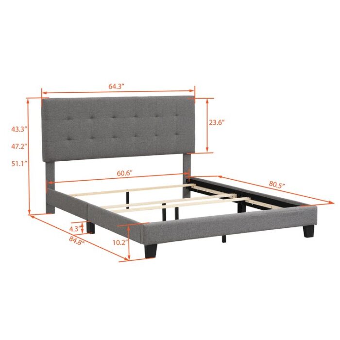 Roi Upholstered Standard Bed - Chic Decora