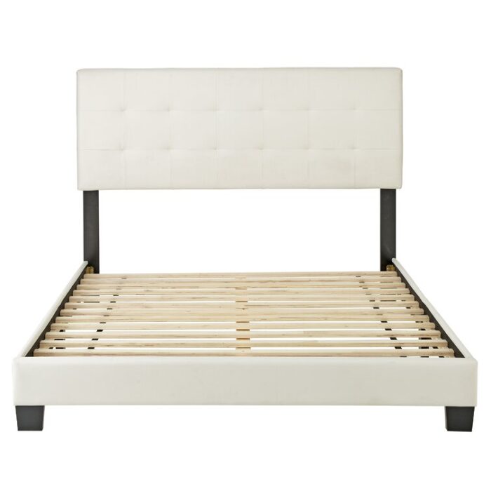 Roma Upholstered Tufted Faux Leather Platform Bed Frame - Chic Decora